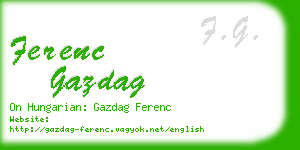 ferenc gazdag business card